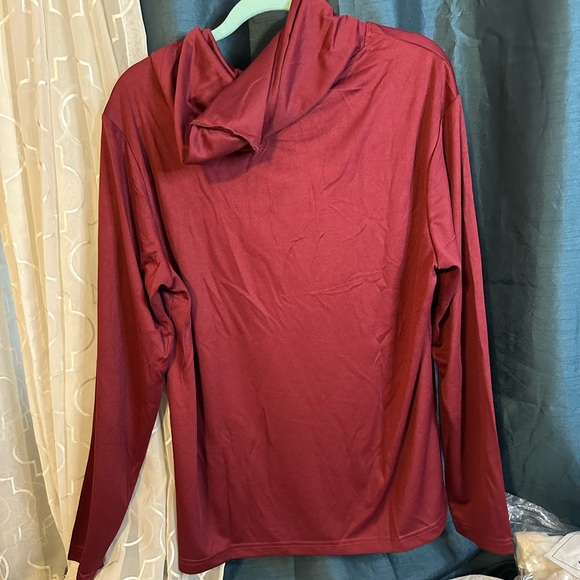 Performance Sport Burgundy Long Sleeve Dri-Fit Lightweight Hoodie - Picture 2 of 4